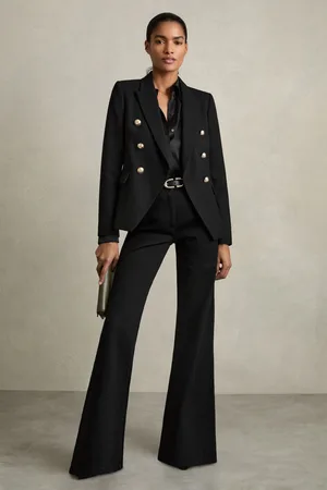 Reiss Petite Tailored Fit Textured Double Breasted Blazer, 6