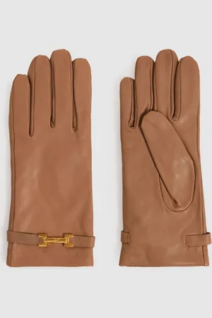 Reiss Harriet Gloves Leather Embellished, Size: M & L