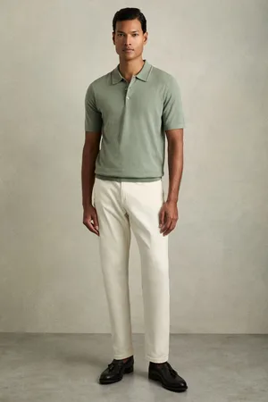 Reiss Merino Wool Short-sleeve Polo Shirt, S