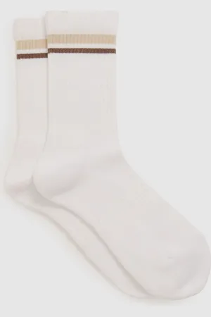 Reiss Helena Crew Socks Cotton Striped, Size: Q12