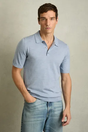 Reiss Merino Wool Short-sleeve Polo Shirt, XS