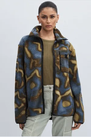 Rains Yermo Fleece Jacket Abstract Print, Size: XS