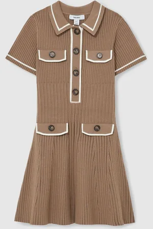 Reiss 13-14 yrs Rib-knit Button-down Dress