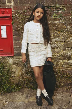 Reiss 4-9 yrs Tweed-effect Knitted Mini Skirt With Merino, 45Y