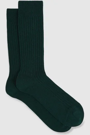 Reiss Ribbed Socks With Wool And Cashmere, M & L