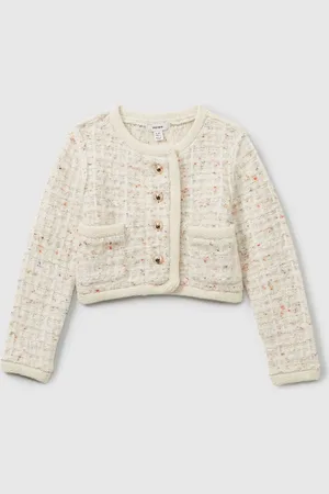 Reiss 13-14 yrs Tweed-effect Knitted Jacket With Merino