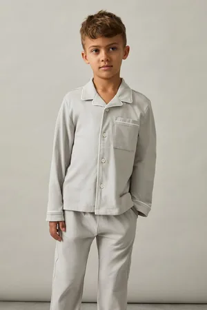 Reiss Myers 3-9 yrs Brushed-cotton Piped-trim Pyjamas, 56Y