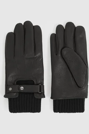Reiss Sanford Gloves Leather Plain, Size: S