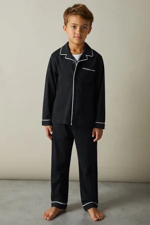 Reiss Myers 3-9 yrs Brushed-cotton Piped-trim Pyjamas, 45Y
