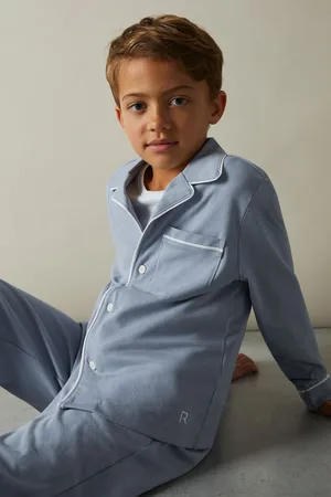 Reiss Myers 9-13 yrs Brushed-cotton Piped-trim Pyjama, Q04