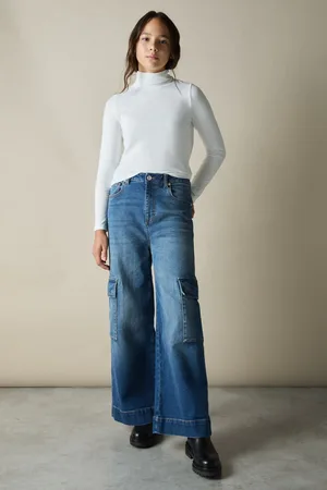 Reiss 9-13 yrs Wide-leg Cargo-pocket Jeans, Q04