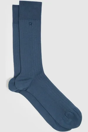 Reiss Cotton-blend Logo-embroidered Socks, M & L