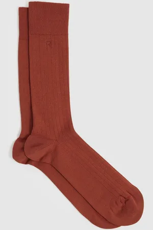 Reiss Cotton-blend Logo-embroidered Socks, M & L