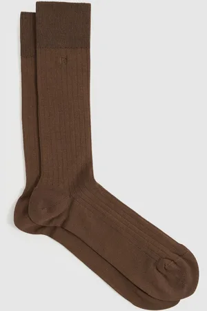 Reiss Cotton-blend Logo-embroidered Socks, M & L