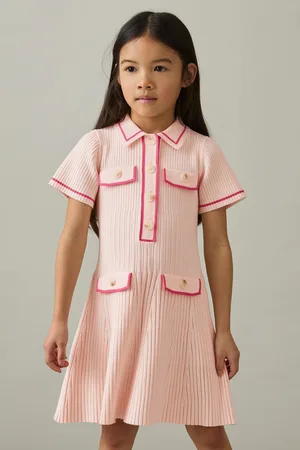 Reiss 4-9 yrs Rib-knit Button-down Dress, 56Y