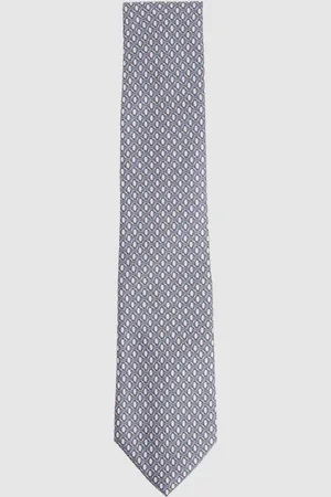 Reiss Silk Geometric-print Tie