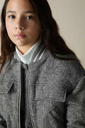 Reiss 9-13 yrs Wool-blend Padded Bomber Jacket, Q04