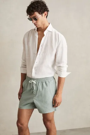 Reiss Drawstring Geometric Print Swim Shorts, XS