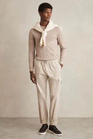 Reiss Cotton Drawstring Cargo Trousers, 30