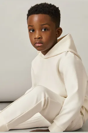 Reiss Premier Off White 9-13 yrs Interlock Drawstring Joggers, 4-5Yrs