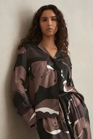 Reiss Black & brown Floral-print Long-sleeve Shirt, 4
