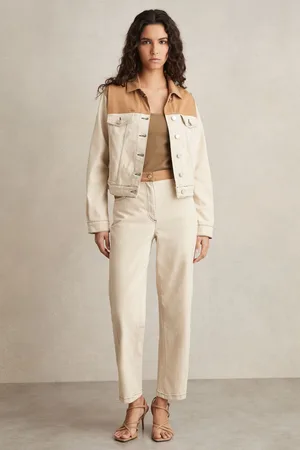 Reiss Colour-block Straight-leg Jeans, 24R