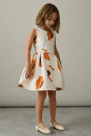 Reiss Print 4-9 yrs Floral Scuba Sleeveless Dress, 45Y