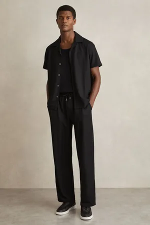 Reiss Textured-knit Tapered Trousers, S