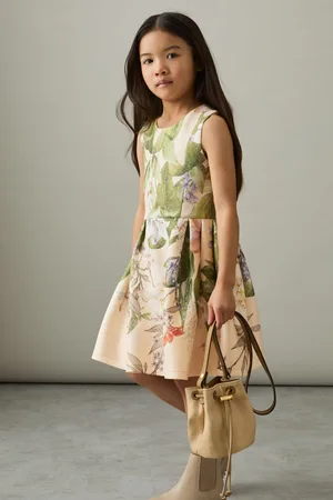 Reiss 9-13 yrs Floral Scuba Sleeveless Dress, Q04