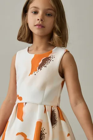 Reiss Print 9-13 yrs Floral Scuba Sleeveless Dress, Q04
