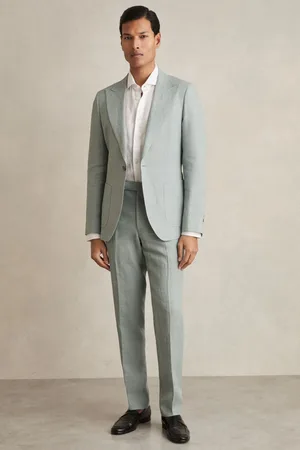 Reiss Linen Slim-fit Suit Trousers, 28