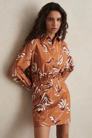 Reiss Cotton Printed Shirt Dress, 4
