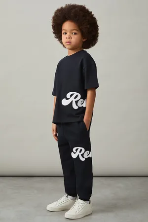 Reiss 3-9 yrs Cotton Script-logo Oversized T-shirt, K04