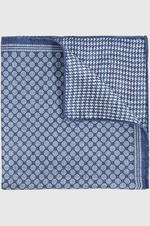 Reiss Silk Medallion-print Pocket Square
