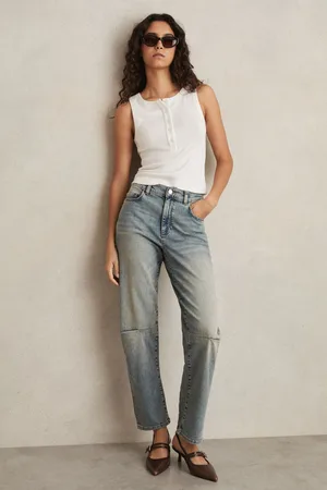 Reiss Petite Barrel-leg Dart Jeans, 24