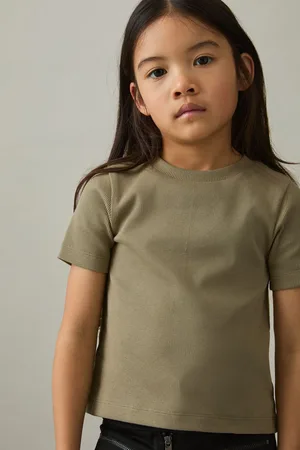 Reiss 9-13 yrs Cotton-jersey Ribbed Short-sleeve T-shirt, Q04