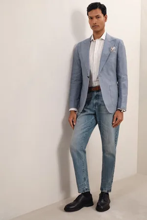Reiss Linen Single-breasted Suit Blazer Slim-fit, 36