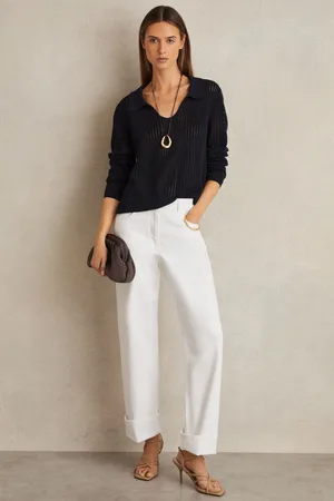 Reiss Straight Leg Turn Up Jeans, 24R