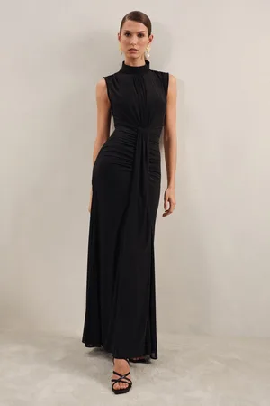 Reiss Sheer Ruched Maxi Dress, 14