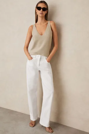 Reiss Petite Straight Leg Turn Up Jeans, 24
