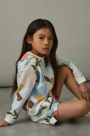 Reiss 9-13 yrs Abstract-print Sweatshirt And Shorts Set, Q04