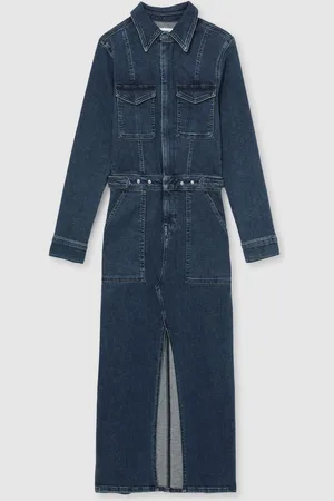 GOOD AMERICAN Good Denim Midi Dress, M