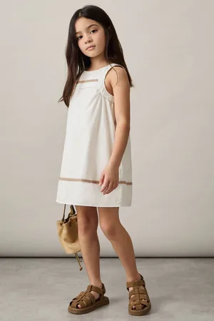 Reiss Plaited Trim Sleeveless Dress, 45Y