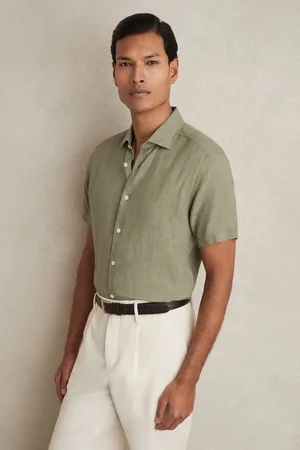 Reiss Linen Short-sleeve Shirt, S
