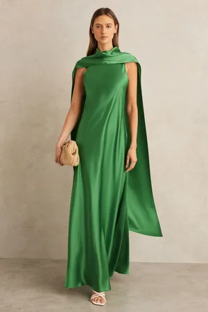 Reiss Satin Cape Maxi Dress, 8