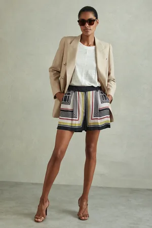 Reiss Satin Striped Shorts, 8