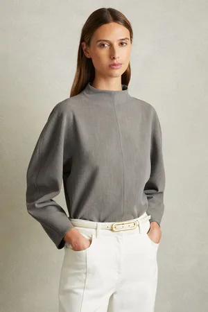 Reiss Sculpted High Neck Top, 4