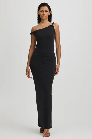 GOOD AMERICAN Twisted Strap Jersey Maxi Dress, L