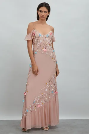 RAISHMA Embellished Floral Maxi Dress, , 6