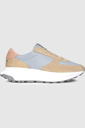Unseen Footwear Suede Mesh Trainers, Pink & white, 3